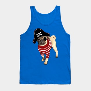 Pug Puppy Pirate Tank Top